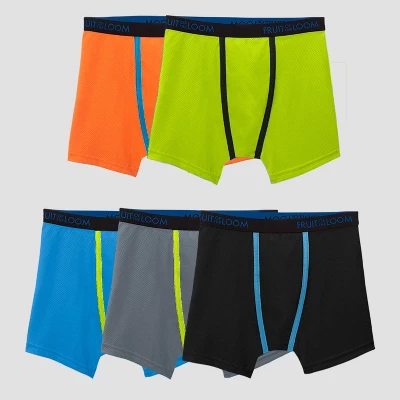 Fruit Of The Loom Boys' 5pk Breathable Micro-Mesh Boxer Briefs - Colors May Vary 4 Fruit Of The Loom Boys' 5pk Breathable Micro-Mesh Boxer Briefs - Colors May Vary - Image 2
