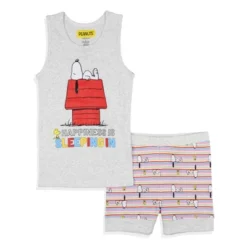 Peanuts Girls' Snoopy Happiness Is Sleeping In Pajama Set Tank Top Shorts Grey 13 Peanuts Girls' Snoopy Happiness Is Sleeping In Pajama Set Tank Top Shorts Grey -Kids Clothing Store GUEST cfc8b572 daba 48e7 9fe8 00aff579c037