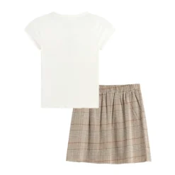 Beautees Girls' 2PC Embroidered Knit Top With Skirt