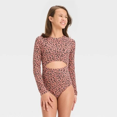 Girls' Leopard Spots One Piece Rash Guard - Art Class™ 5 Girls' Leopard Spots One Piece Rash Guard - Art Class™ - Image 3