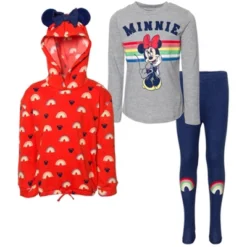 Mickey Mouse & Friends Minnie Mouse Girls Pullover Fleece Hoodie T-Shirt And Leggings 3 Piece Outfit Set Little Kid To Big Kid -Kids Clothing Store GUEST d46b1798 e580 45a1 a907 75611810d289