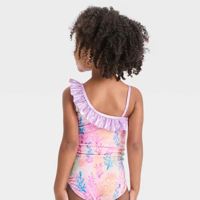 Toddler Girls' Disney Ariel One Piece Swimsuit - Purple 4 Toddler Girls' Disney Ariel One Piece Swimsuit - Purple - Image 2