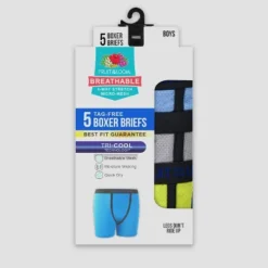 Fruit Of The Loom Boys' 5pk Breathable Micro-Mesh Boxer Briefs - Colors May Vary