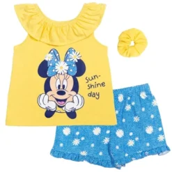 Disney Minnie Mouse Girls Crossover Tank Top French Terry Shorts And Scrunchie 3 Piece Outfit Set Little Kid To Big Kid -Kids Clothing Store GUEST d8ac87d3 a979 48ba 8524 7be82b1ce1a6