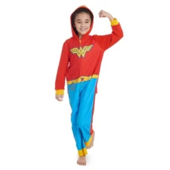 DC Comics Justice League Batgirl Supergirl Wonder Woman Girls Zip Up Costume Pajama Coverall And Cape Toddler To Little Kid