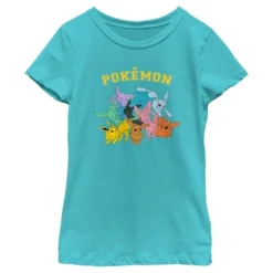 Girl's Pokemon Colorful Eeveelutions Animals T-Shirt -Kids Clothing Store GUEST dd6e2f89 f1e9 4e79 ac28 43b6c1cc325a