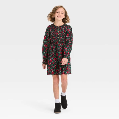 Girls' Long Sleeve Woven Dress - Cat & Jack™ 4 Girls' Long Sleeve Woven Dress - Cat & Jack™ - Image 2