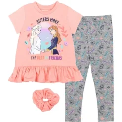 Disney Minnie Mouse Princess Frozen Little Mermaid T-Shirt Leggings And Scrunchie 3 Piece Outfit Set Infant To Big Kid -Kids Clothing Store GUEST dec28cbd a8bb 4275 9f69 fb10a866caa3