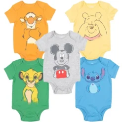 Disney Mickey Mouse Lion King Winnie The Pooh Pixar Toy Story Finding Nemo Baby 5 Pack Bodysuits Newborn To Infant -Kids Clothing Store GUEST e0f60a9d 6dd6 46c9 bdae 4d4247aa41bf