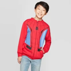 Kids' Spider-Man Costume Fleece Sweatshirt - Red -Kids Clothing Store GUEST e44ae857 fe6d 4add aa3d 493701459de4