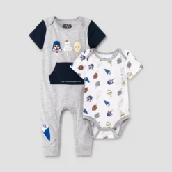 Baby Boys' 2pk Star Wars Romper Set - Heather Gray -Kids Clothing Store GUEST e63fa2cc 0a65 479a b183 0925a5d975c5