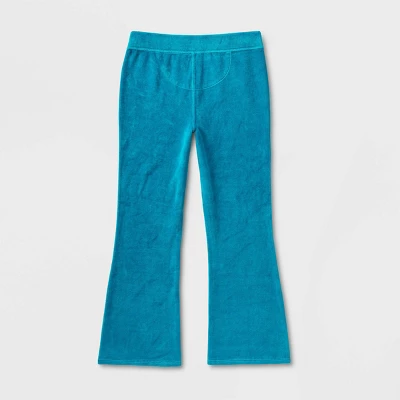 Girls' Adaptive Velour Flare Pull-On Pants - Cat & Jack™ Teal Blue 3 Girls' Adaptive Velour Flare Pull-On Pants - Cat & Jack™ Teal Blue
