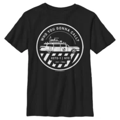 Boy's Ghostbusters Ecto-1 Wagon Logo T-Shirt -Kids Clothing Store GUEST e8d4c2a8 fd28 4402 9111 c5b8597ba220