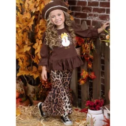 Girls Feast Your Eyes Leopard Flair Legging Set Mia Belle Girls, Brown, 10 -Kids Clothing Store GUEST e91d3e40 8d1e 42e1 8353 c7b50de881d8