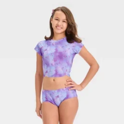 Girls' 'Sweet Flutter' Tie-Dye Rash Guard Set - Art Class™ Violet -Kids Clothing Store GUEST eac4a4af 57ea 4cb5 b449 29e2a5bf84b3