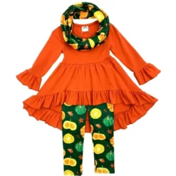 Girls Pumpkin Season Hi-Lo Tunic, Leggings & Scarf Set Mia Belle Girls, Orange, 10 9 Girls Pumpkin Season Hi-Lo Tunic, Leggings & Scarf Set Mia Belle Girls, Orange, 10 -Kids Clothing Store GUEST eb4fbcaf fbbf 40e2 ae4d c26bed9e6898