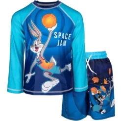 SPACE JAM Looney Tunes Buggs Bunny Daffy Duck Sylvester Rash Guard And Swim Trunks Little Kid To Big Kid -Kids Clothing Store GUEST ef4315a7 dc7d 4255 a42f faa7ae462e7f