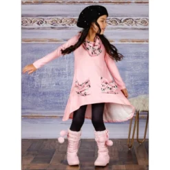 Girls Furry Friends Slouch Pocket Tunic, Scarf & Legging Set - Mia Belle Girls -Kids Clothing Store GUEST ef7afa79 a75a 49b1 821c 02c10ee54007