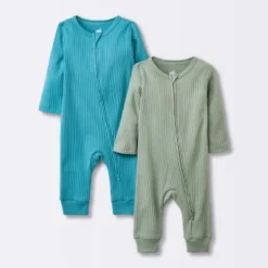 Baby 2pk Basic Wide Rib Romper - Cloud Island™ Green -Kids Clothing Store GUEST f18c759b f567 4a7a 9595 bb166216d579