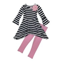Girls Parisian Chic Sidetail Tunic & Legging Set - Mia Belle Girls