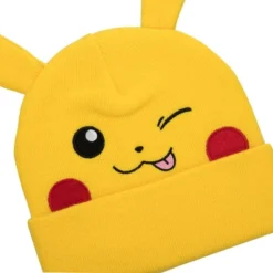 Pokemon Pikachu Cuff Hat With 3D Ears And Matching Gloves