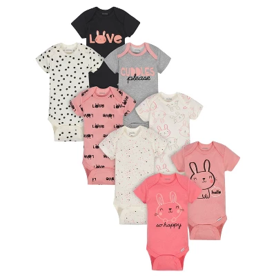 Onesies Brand Baby Girls' Short Sleeve Bodysuits, 8-pack 7 Onesies Brand Baby Girls' Short Sleeve Bodysuits, 8-pack - Image 5