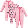 Luvable Friends Baby Girl Cotton Preemie Snap Sleep And Play 3pk, Foxy, Preemie -Kids Clothing Store GUEST f9522c8a 5ba3 4439 ba04 d5d749ebb254