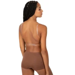 Capezio Deep Neck Clear Back Bra - Girls