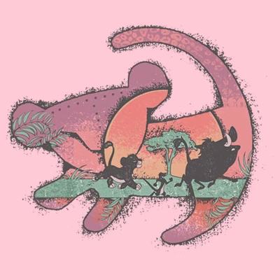 Girl's Lion King Retro Sunset Drawing T-Shirt 3 Girl's Lion King Retro Sunset Drawing T-Shirt