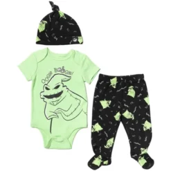 Disney Nightmare Before Christmas Zero Oogie Boogie Jack Skellington Baby Bodysuit Pants And Hat 3 Piece Outfit Set Newborn To Infant -Kids Clothing Store GUEST ff25be28 c038 4391 a4ef 222c8f1d7bb0